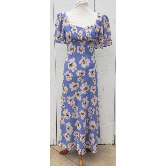 Astr the Label Women's Tie-Back Flutter-Sleeve Long Midi Dress Size M - Picture 5 of 9